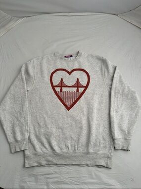 Culk I love San Francisco light heather gray red graphic crew neck sweatshirt